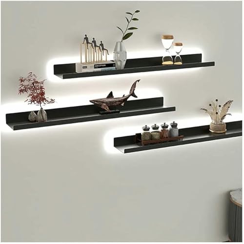 XDRGOOIUY Schwimmende Regale Wand Montiert In LED Light Metal Display Regal Für Bar Arbeitsplatte Wohnzimmer Badezimmer von XDRGOOIUY