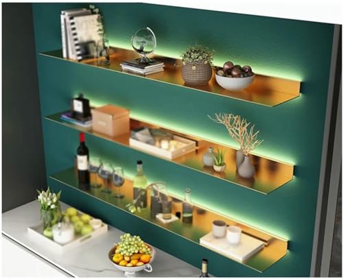 XDRGOOIUY Schwimmendes Metallwandregal Mit LED -Licht Für Bar -Arbeitsplatte Modernes Rustikales Design von XDRGOOIUY