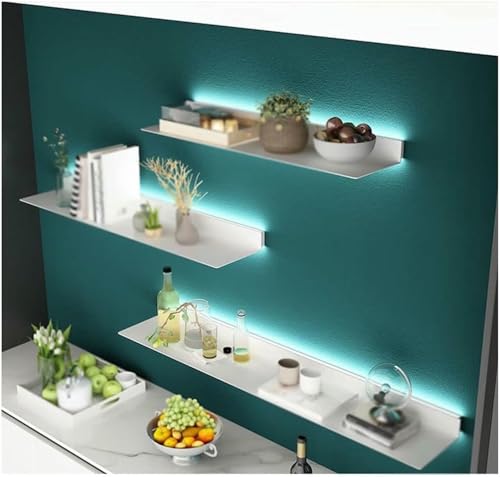 XDRGOOIUY Schwimmendes Metallwandregal Mit LED -Licht Für Bar -Arbeitsplatte Modernes Rustikales Design von XDRGOOIUY