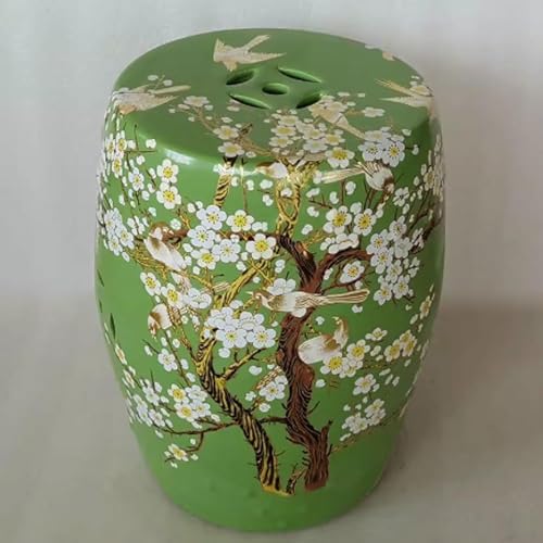 XDRGOOIUY Trommelhocker im chinesischen Stil, dekorativer Gartenhocker aus Keramik, glasierter handbemalter Hocker, Gartendekoration für Hof, Terrasse, Veranda, Hinterhof von XDRGOOIUY