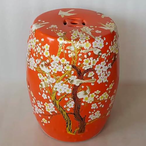 XDRGOOIUY Trommelhocker im chinesischen Stil, dekorativer Gartenhocker aus Keramik, glasierter handbemalter Hocker, Gartendekoration für Hof, Terrasse, Veranda, Hinterhof von XDRGOOIUY