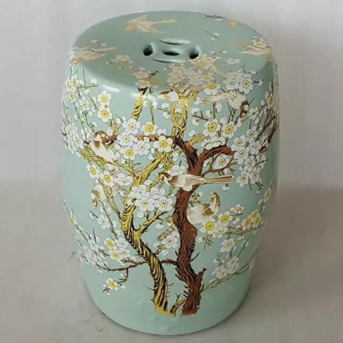 XDRGOOIUY Trommelhocker im chinesischen Stil, dekorativer Gartenhocker aus Keramik, glasierter handbemalter Hocker, Gartendekoration für Hof, Terrasse, Veranda, Hinterhof von XDRGOOIUY