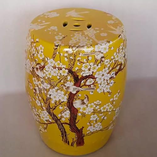 XDRGOOIUY Trommelhocker im chinesischen Stil, dekorativer Gartenhocker aus Keramik, glasierter handbemalter Hocker, Gartendekoration für Hof, Terrasse, Veranda, Hinterhof von XDRGOOIUY