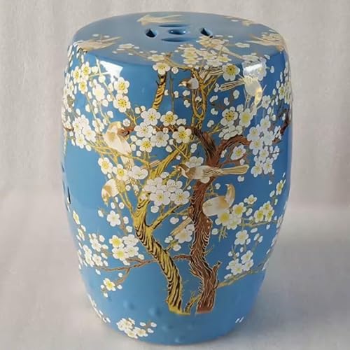 XDRGOOIUY Trommelhocker im chinesischen Stil, dekorativer Gartenhocker aus Keramik, glasierter handbemalter Hocker, Gartendekoration für Hof, Terrasse, Veranda, Hinterhof von XDRGOOIUY