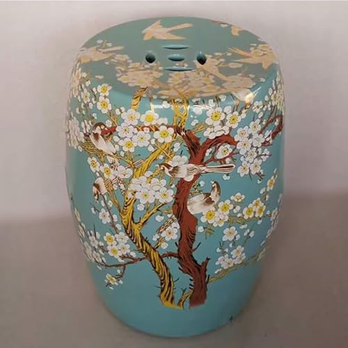 XDRGOOIUY Trommelhocker im chinesischen Stil, dekorativer Gartenhocker aus Keramik, glasierter handbemalter Hocker, Gartendekoration für Hof, Terrasse, Veranda, Hinterhof von XDRGOOIUY