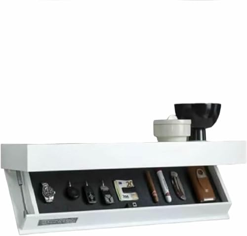 XDRGOOIUY Verstecktes schwebendes Regal, Designer-Regal mit Geheimfach, wandmontierte Aufbewahrungslösung für Wohnzimmer oder Büro, Fach-Aufbewahrungslösung, Kaffee von XDRGOOIUY