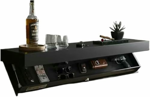 XDRGOOIUY Verstecktes schwebendes Regal, Designer-Regal mit Geheimfach, wandmontierte Aufbewahrungslösung für Wohnzimmer oder Büro, Fach-Aufbewahrungslösung, Kaffee von XDRGOOIUY