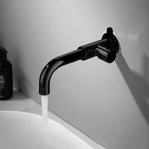 Bad Armatur Waschbecken Wand Einhebel Wasserhahn Kaltwasser 360° Rotieren Mischbatterie Bad,Schwarz Bad Armatur Waschbecken Wand Einhebel Wasserhahn Kaltwasser 360° Rotieren Mischbatterie Bad,Schwarz von XDSMB