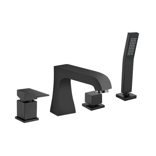 Badewannenarmatur mit Handbrause 4 Löcher Dual -Modus Einhebel Wannenarmatur ink Brauseschlauch 1.5m,Schwarz Badewannenarmatur mit Handbrause 4 Löcher Dual -Modus Einhebel Wannenarmatur ink Brauseschlauch 1.5m,Schwarz von XDSMB