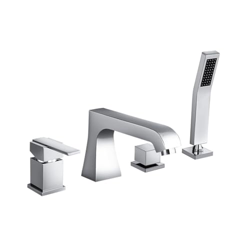 Badewannenarmatur mit Handbrause 4 Löcher Dual -Modus Einhebel Wannenarmatur ink Brauseschlauch 1.5m,Verchromt Badewannenarmatur mit Handbrause 4 Löcher Dual -Modus Einhebel Wannenarmatur ink Brauseschlauch 1.5m,Verchromt von XDSMB