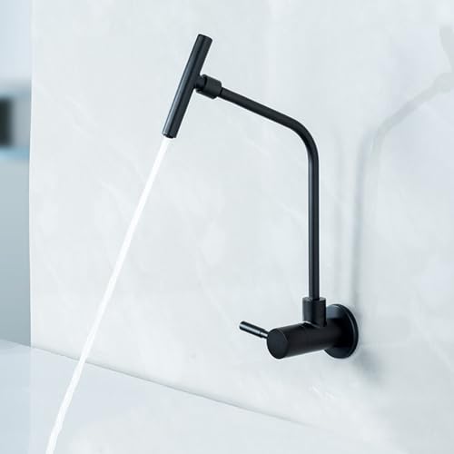 Küchenwasserhahn Spüle Wand Trinkwasserhahn Osmose Kaltwasserhahn Edelstahlhahn 360° Drehbar,Schwarz von XDSMB