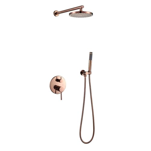 Roségold Bad Armatur Dusche Unterputz mit Handbrause 20 X 20cm Regenduschköpfe 2 Ausgängen,Roségold Roségold Bad Armatur Dusche Unterputz mit Handbrause 20 X 20cm Regenduschköpfe 2 Ausgängen,Roségold von XDSMB