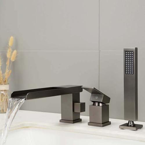 Wannenrandarmatur Wasserfall mit Brause 360° Rotierende Einhebel Wannenarmatur ink Handbrause und Brauseschlauch,grau Wannenrandarmatur Wasserfall mit Brause 360° Rotierende Einhebel Wannenarmatur ink Handbrause und Brauseschlauch,grau von XDSMB