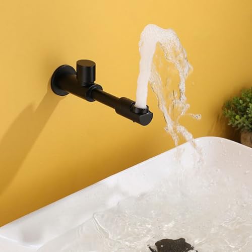 Waschbeckenarmatur Kaltwasser Schwarz 360° Rotieren Wasserhahn Wandmontage Badezimmer Einhebelmischer,Schwarz Waschbeckenarmatur Kaltwasser Schwarz 360° Rotieren Wasserhahn Wandmontage Badezimmer Einhebelmischer,Schwarz von XDSMB