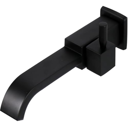 XDSMB Wasserhahn Bad Waschbecken Wandmontage Kaltwasserhahn Gäste Wc Wasserfall aus Messing,Schwarz XDSMB Wasserhahn Bad Waschbecken Wandmontage Kaltwasserhahn Gäste Wc Wasserfall aus Messing,Schwarz von XDSMB