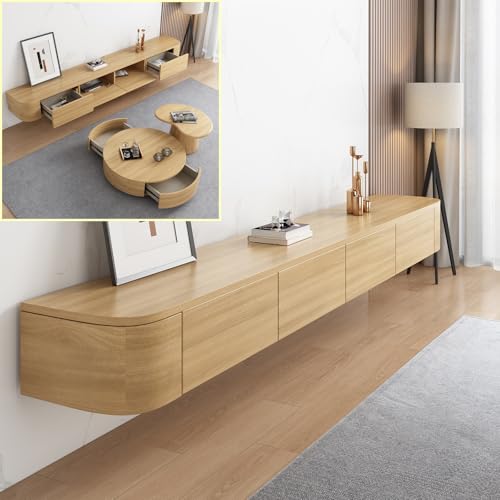 XDXINY TV-Hängeschrank aus Massivholz, für Wohnzimmer, Zuhause, Couchtisch, TV-Ständer, 140, 160, 180, 200, 220, 240 cm, mehrere Größen (holzfarben, 120 x 20 x 24 cm) von XDXINY