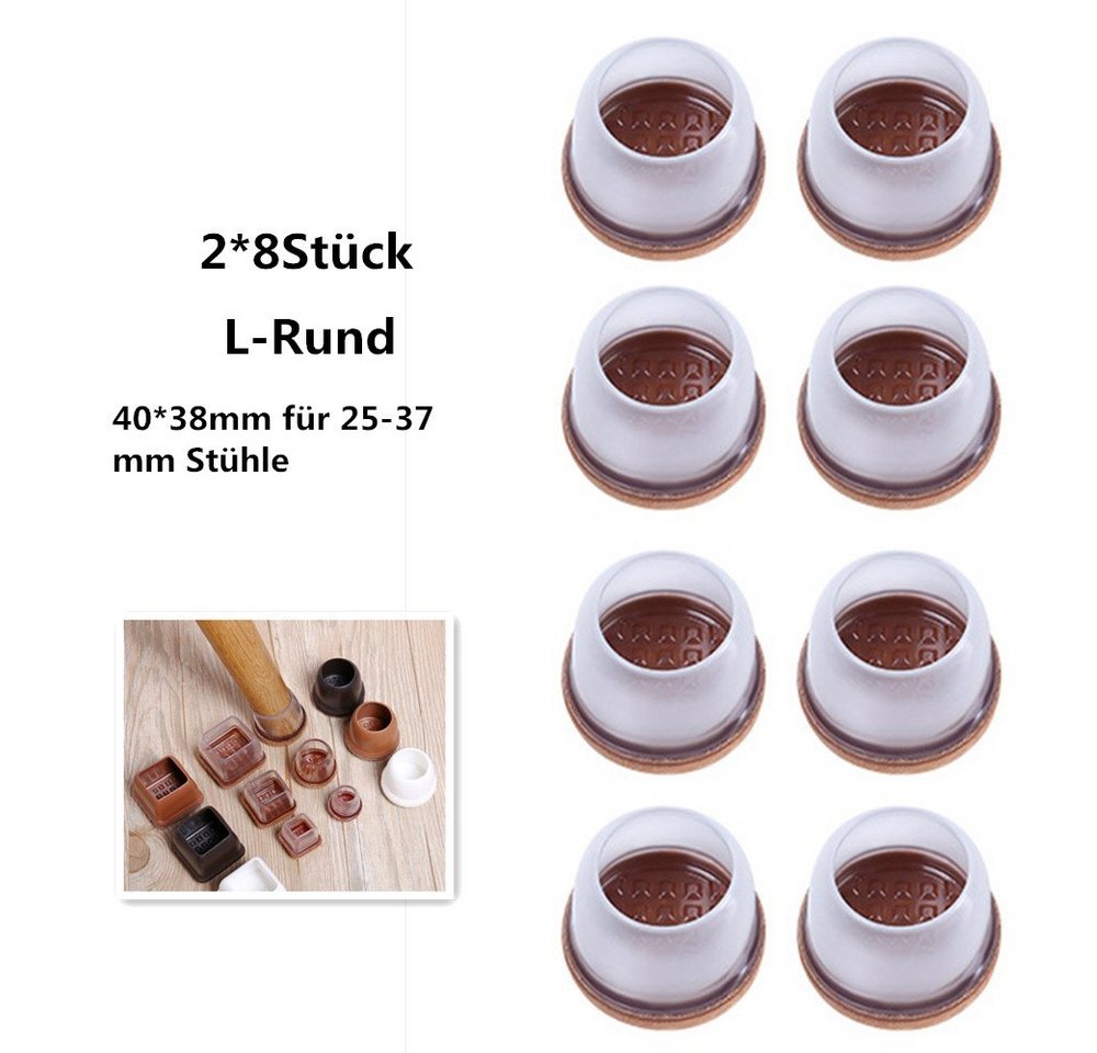 Stuhlhusse 16 Stück Stuhlbeinkappen,Stuhlbeinschoner,filzgleiter für stühle, XDeer, Schutzkappen Für Stuhlbeine mit umwickelte Filzgleiter, Beseitigt Lärm von XDeer