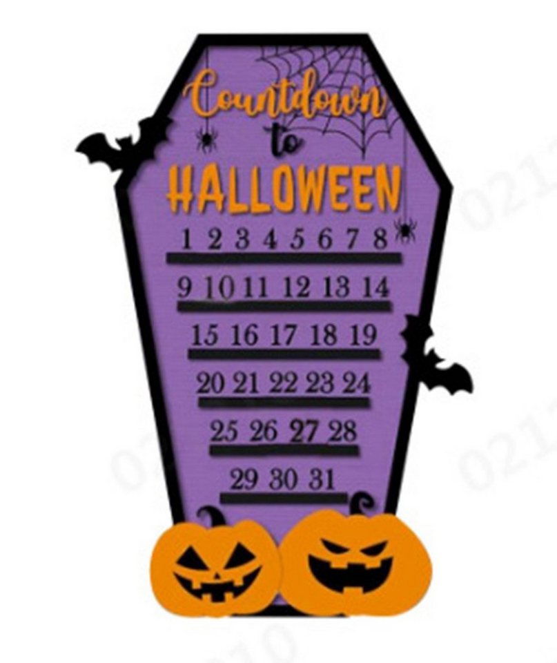 XDeer Adventskalender Holz Halloween Adventskalender 2023 Halloween Deko,Halloween Countdown, Kalender für die kommenden 31 Tage Halloween Party Heimdekor von XDeer