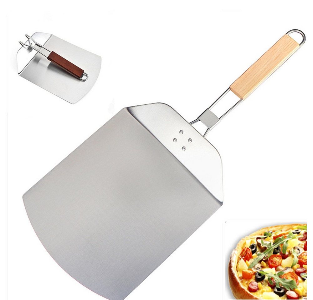 XDeer Backstein Pizzaschaufel,Pizzaschieber Pizzaheber,platzsparendes Holz, -Griff,Pizzaheber Brotschieber für Pizzabäcker (Klappbarer Griff) von XDeer