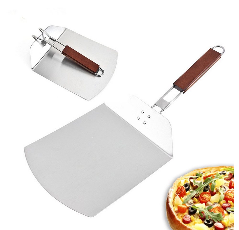 XDeer Backstein Pizzaschaufel,Pizzaschieber Pizzaheber,platzsparendes Holz, -Griff,Pizzaheber Brotschieber für Pizzabäcker (Klappbarer Griff) von XDeer