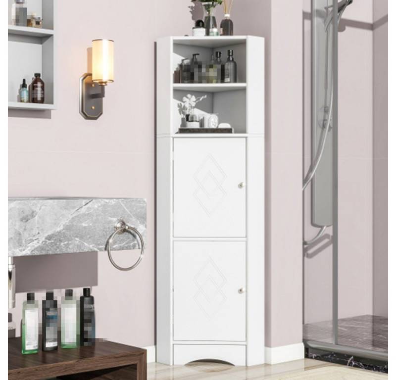 XDeer Badmöbel-Set Badschrank, Badmöbel, Eckschrank mit zwei Ablagefächern, offenes Fach mit verstellbarem Einlegeboden,36.5 x 36.5 x 155 cm von XDeer