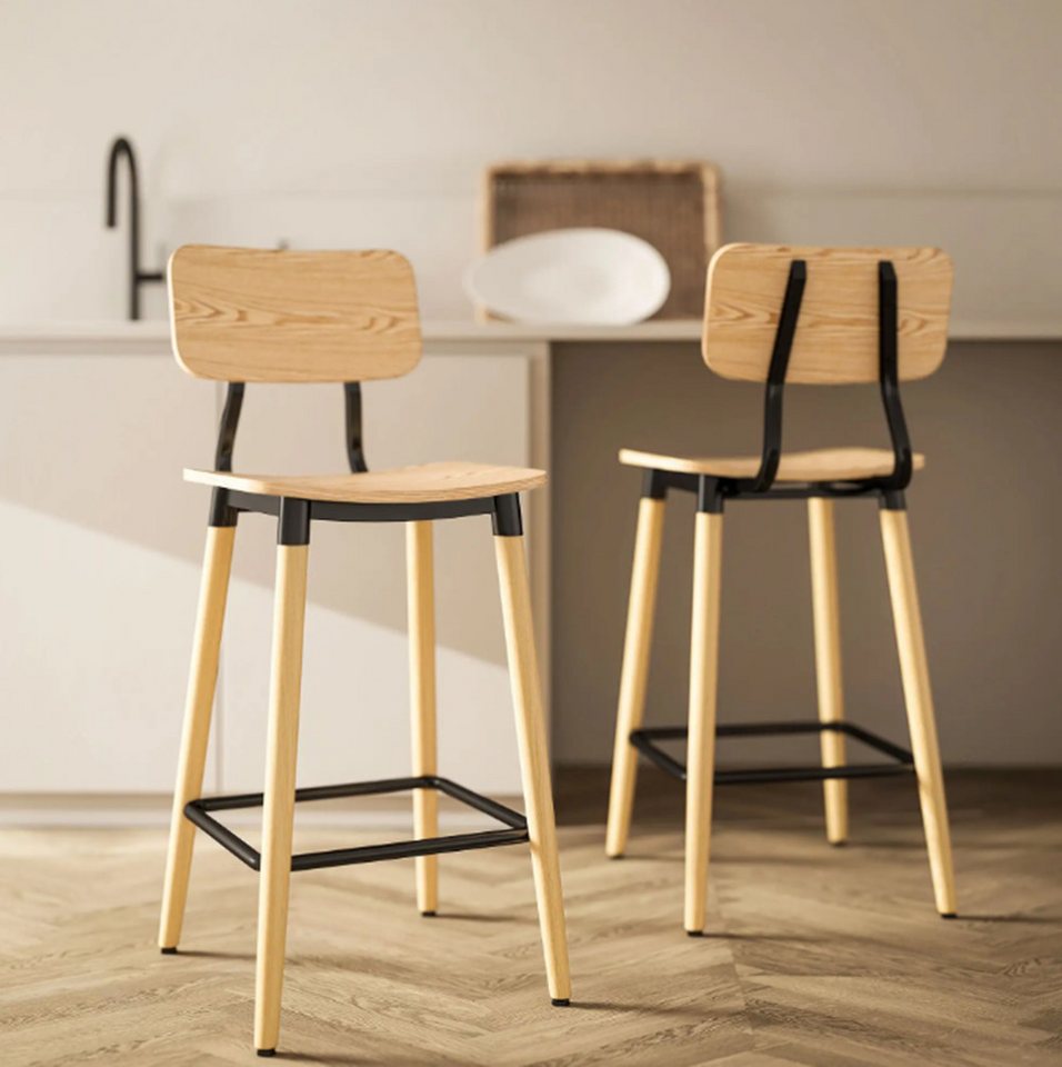 XDeer Barhocker 2er-Set Barhocker mit Rückenlehne, Barstühle für, für Hausbar, Kücheninsel, Esszimmer, Holz XDeer Barhocker 2er-Set Barhocker mit Rückenlehne, Barstühle für, für Hausbar, Kücheninsel, Esszimmer, Holz von XDeer