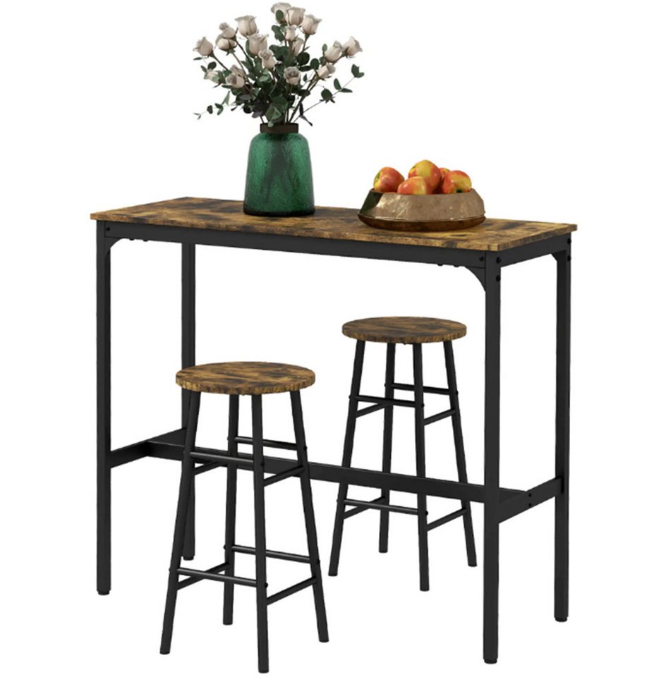 XDeer Bartisch 3-teilig Bartisch mit 2 Stühlen, Küchentisch, 2er-Set Barhocker mit Tisch XDeer Bartisch 3-teilig Bartisch mit 2 Stühlen, Küchentisch, 2er-Set Barhocker mit Tisch von XDeer