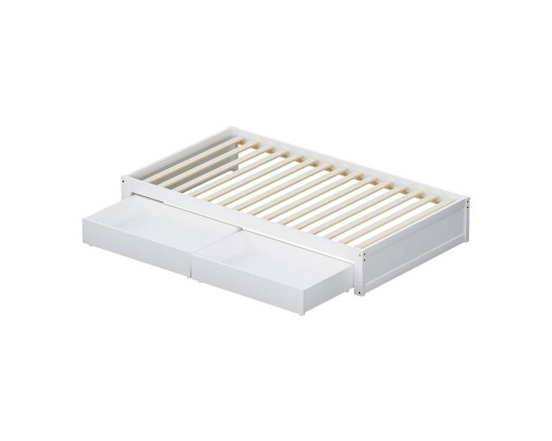 XDeer Bettgestell Bettgestell mit 2 Schubladen und Lattenrost Bettkasten, Kinderbett Massivholzbett Gästebett Modernes Einzelbett von XDeer