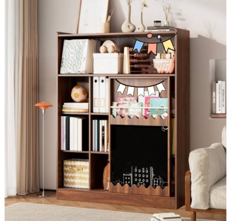 XDeer Bücherregal Bücherregal mit Tafel, Schiebetüren & Bilderbuchablage, Offenes 9-Fach Regal mit großem Stauraum, 120x38.5x151.5 cm XDeer Bücherregal Bücherregal mit Tafel, Schiebetüren & Bilderbuchablage, Offenes 9-Fach Regal mit großem Stauraum, 120x38.5x151.5 cm von XDeer