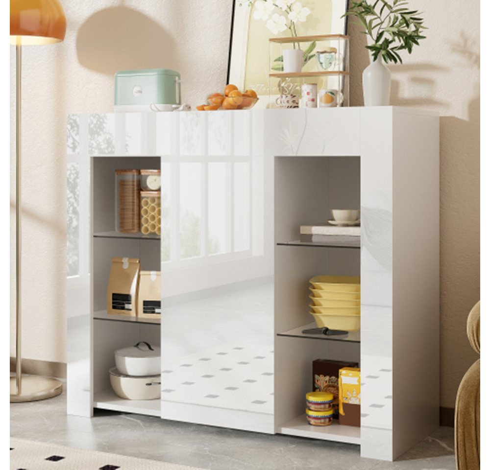 XDeer Buffet Modernes Buffet mit Hochglanz-Front, Kompakte Küchenschrank stilvolle Aufbewahrungslösung für Wohnzimmer – 95x35x83 cm XDeer Buffet Modernes Buffet mit Hochglanz-Front, Kompakte Küchenschrank stilvolle Aufbewahrungslösung für Wohnzimmer – 95x35x83 cm von XDeer