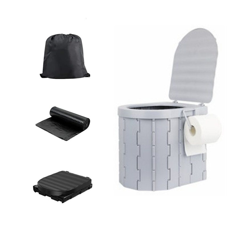 XDeer Campingtoilette Campingtoilette, Tragbare Toilette,Outdoor Camping Toiletten mit Urinal mit Deckel für Frauen, Mobile Faltbare Campingklo für Camping, Unterwegs, Wandern, Ausflüge, Stau, (set), Ausgestattet mit einem Toilettenpapierhalter zum Ablegen von Toilettenpapierrollen, befreien Sie Ihre Hände und keine unangenehmen Umstände mehr für kein Toilettenpapier. Und der Griff auf der Rückseite ist für eine einfache Bewegung mit der Toilette gedacht. von XDeer