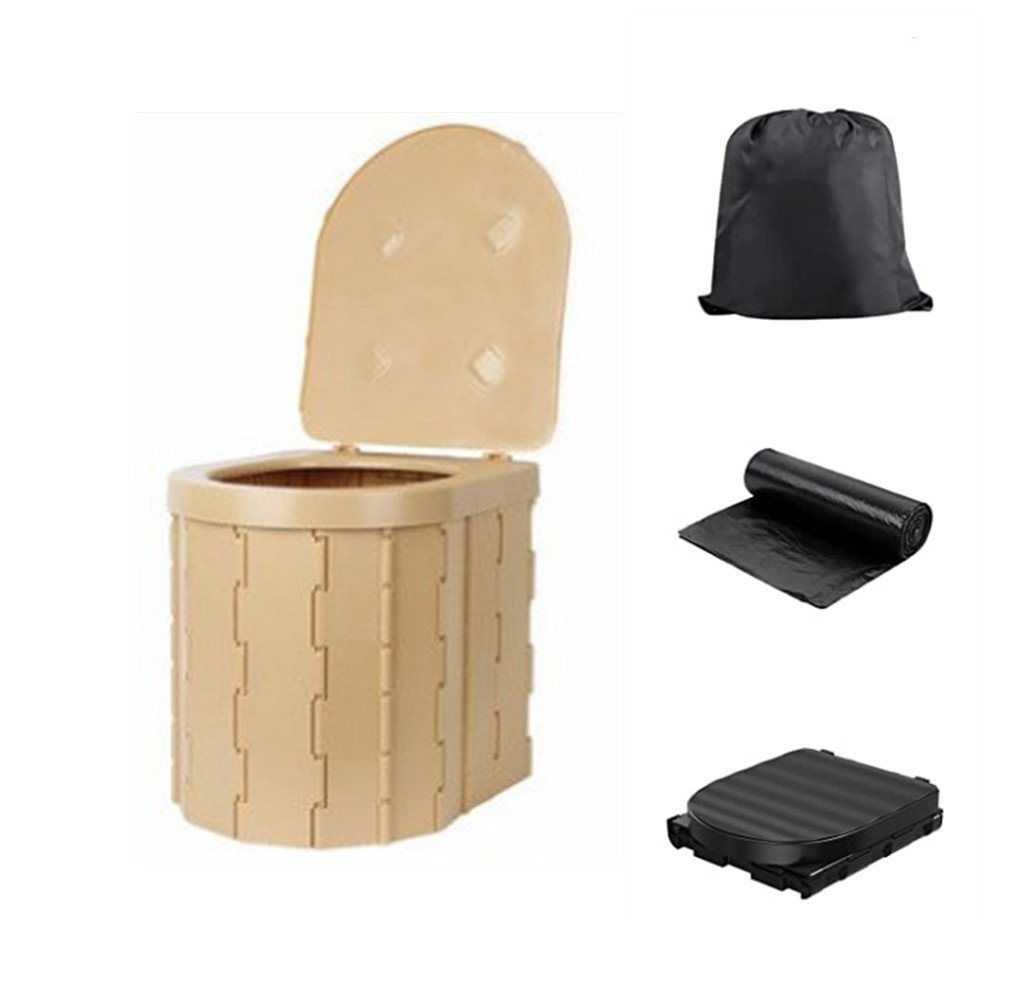 XDeer Campingtoilette Campingtoilette, Tragbare Toilette,Outdoor Camping Toiletten mit Urinal mit Deckel für Frauen, Mobile Faltbare Campingklo für Camping, Unterwegs, Wandern, Ausflüge, Stau, (set), Ausgestattet mit einem Toilettenpapierhalter zum Ablegen von Toilettenpapierrollen, befreien Sie Ihre Hände und keine unangenehmen Umstände mehr für kein Toilettenpapier. Und der Griff auf der Rückseite ist für eine einfache Bewegung mit der Toilette gedacht. von XDeer