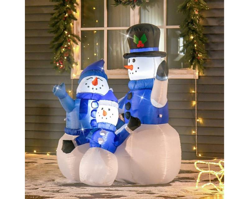 XDeer Dekofigur Aufblasbare Weihnachtsdeko Schneemann mit LED-Lichter inkl., Gebläse Selbstaufblasend Weihnachtsbeleuchtung 1,8 m von XDeer