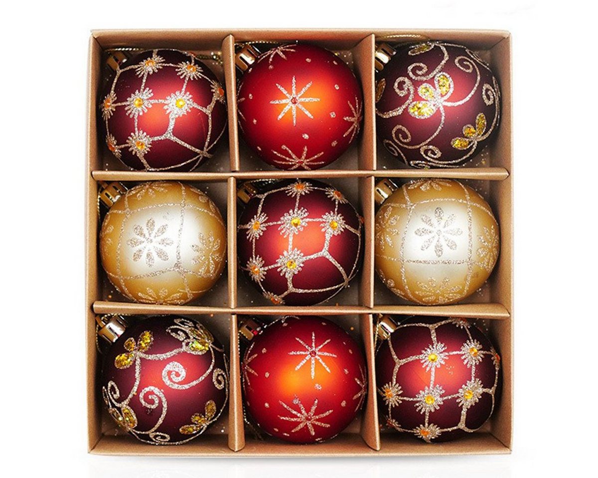 XDeer Dekohänger 9 Stück Weihnachtskugeln Christbaumschmuck mit Motiv, Anfangsbuchstabe Weihnachtsdeko Set von XDeer