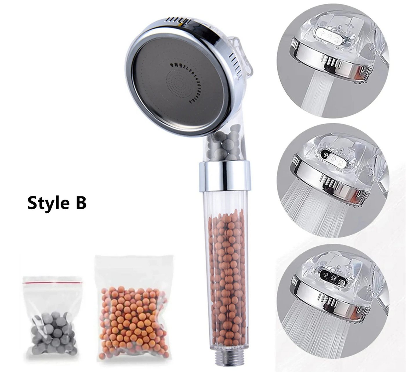 XDeer Duschbrause 3 IN 1 Filtration Duschkopf Duschbrause Wassersparend Duschkopf, mit Ionenfilter Kalkfilter und 3 Strahlarten XDeer Duschbrause 3 IN 1 Filtration Duschkopf Duschbrause Wassersparend Duschkopf, mit Ionenfilter Kalkfilter und 3 Strahlarten von XDeer