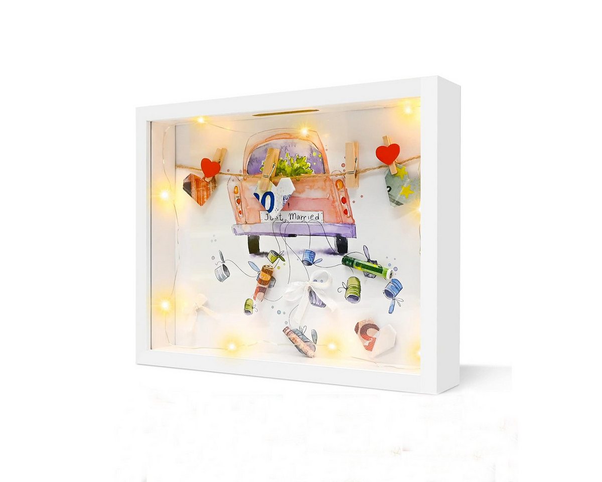 XDeer Einzelrahmen 8 in 1 Bilderrahmen Spardose 3D Befüllen Spardose Geldgeschenk, mit Licht und Plexiglas Sparbüchse Bilderrahmen Geld XDeer Einzelrahmen 8 in 1 Bilderrahmen Spardose 3D Befüllen Spardose Geldgeschenk, mit Licht und Plexiglas Sparbüchse Bilderrahmen Geld von XDeer