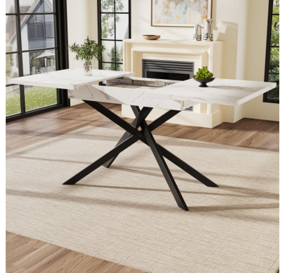 XDeer Esstisch Esstisch Teleskoptisch,Ausziehbarer Küchentisch, platzsparender,für Küche und Wohnzimmer(120-160cm) von XDeer