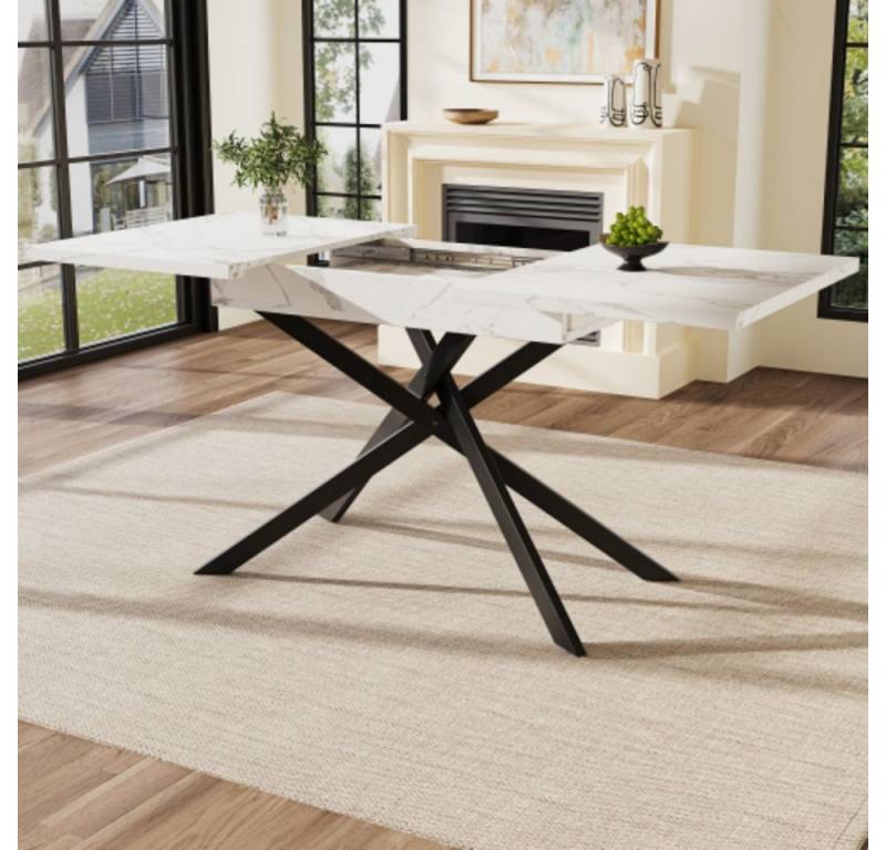XDeer Esstisch Esstisch Teleskoptisch,Ausziehbarer Küchentisch, platzsparender,für Küche und Wohnzimmer(120-160cm) von XDeer