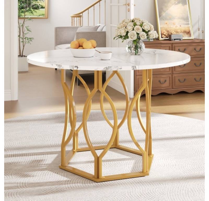 XDeer Esstisch Runder Esstisch,Küchentisch,Runder Kaffeetisch für 4,für, für Esszimmer, Wohnzimmer,Tischplatte, (100×100×76cm) von XDeer