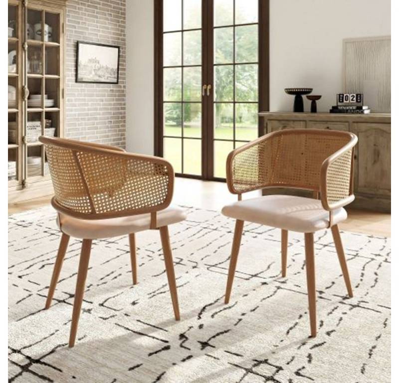 XDeer Esszimmerstuhl 2 Esszimmerstühle mit Rückenlehne, Sitzkissen, bequem und von XDeer