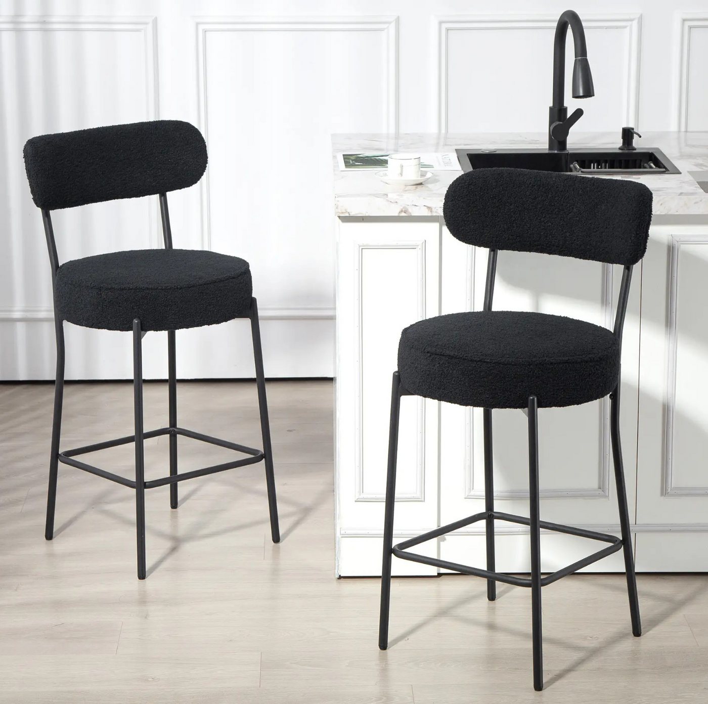 XDeer Esszimmerstuhl 2er-Set Barstühle mit Polstersitz und Fußstütze, Esszimmerstuhl Metallrahmen,Küchenstuhl XDeer Esszimmerstuhl 2er-Set Barstühle mit Polstersitz und Fußstütze, Esszimmerstuhl Metallrahmen,Küchenstuhl von XDeer