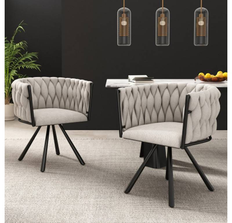 XDeer Esszimmerstuhl 2er set Esszimmerstuhl,Wohnzimmer-Schlafzimmer-Drehstuhl, Freizeit-Drehstuhl mit vier Stützbeinen aus Metall von XDeer