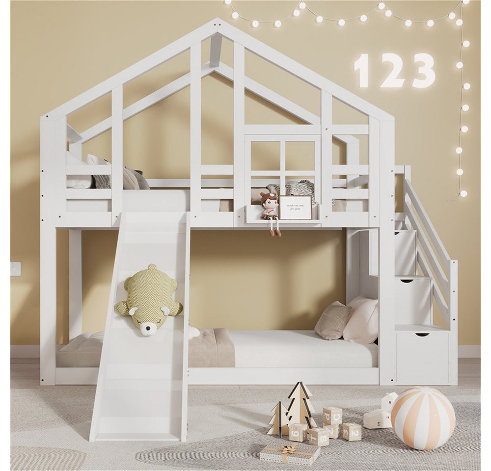 XDeer Etagenbett Kinderbett Hausbett Baumhaus mit Schublade und Rausfallschutz XDeer Etagenbett Kinderbett Hausbett Baumhaus mit Schublade und Rausfallschutz von XDeer