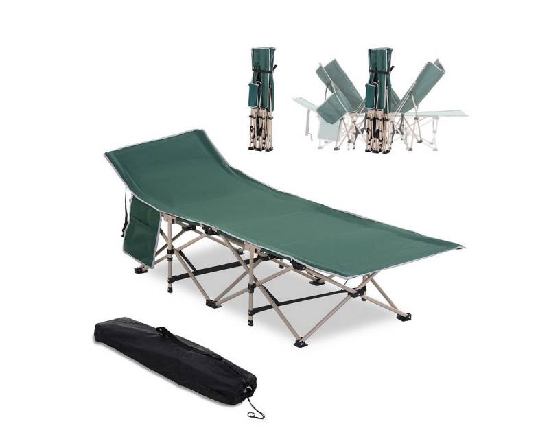 XDeer Feldbett Feldbett mit Aufbewahrungstasche Faltbares Campingbett Klappbett 190 x 68 x 52cm Grün von XDeer