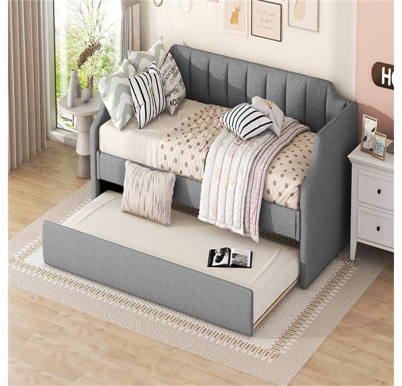 XDeer Gästebett 90 x 200(190) DAY-Betten, Gepolstertes Einzeltagesbett mit Rollbett, Beige von XDeer