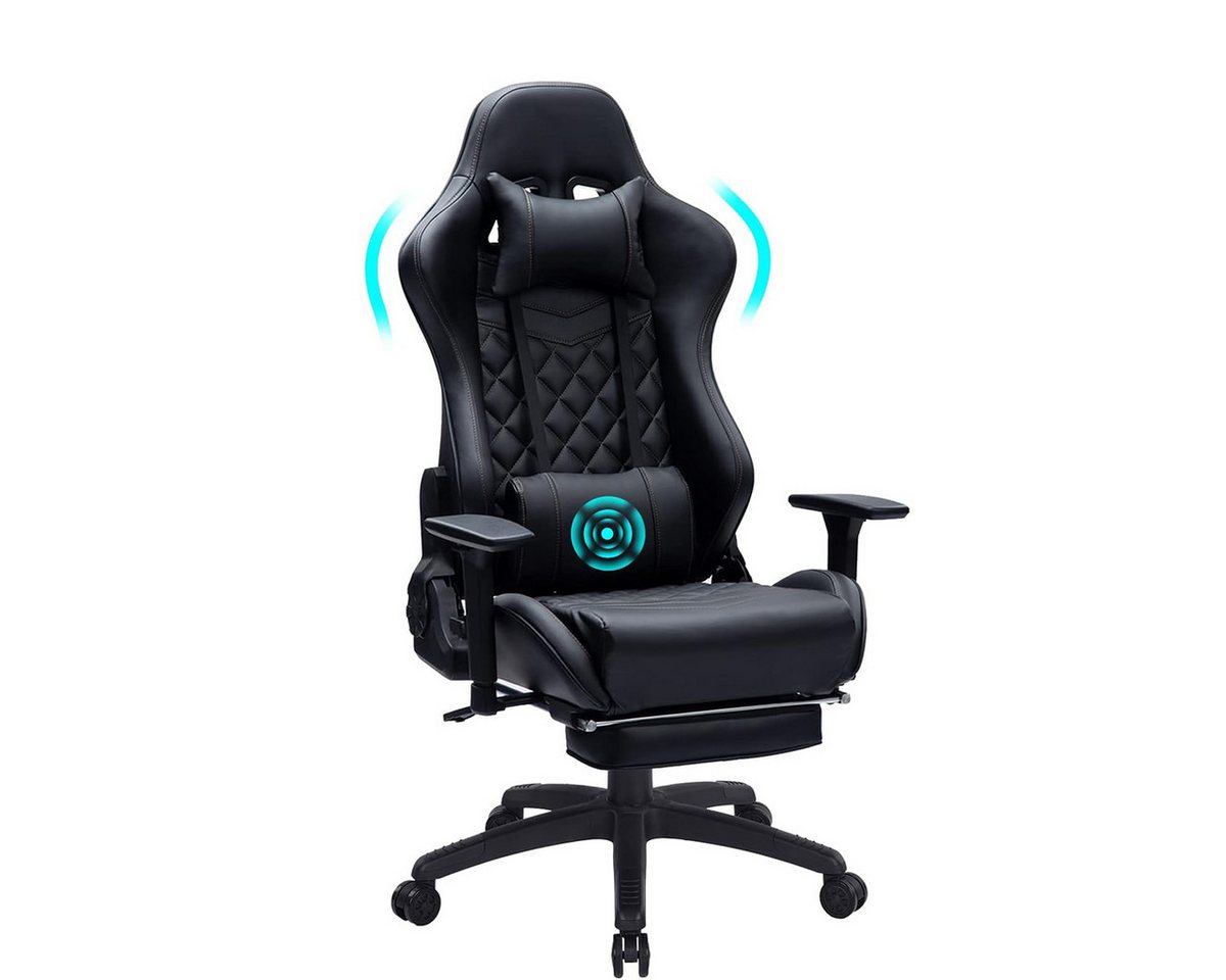 XDeer Gaming-Stuhl Gaming-Stuhl mit Fußstützen Massagefunktion Ergonomischer, Computer-Stuhl Drehstuhl Höhenverstellbarer Schreibtischstuhl von XDeer