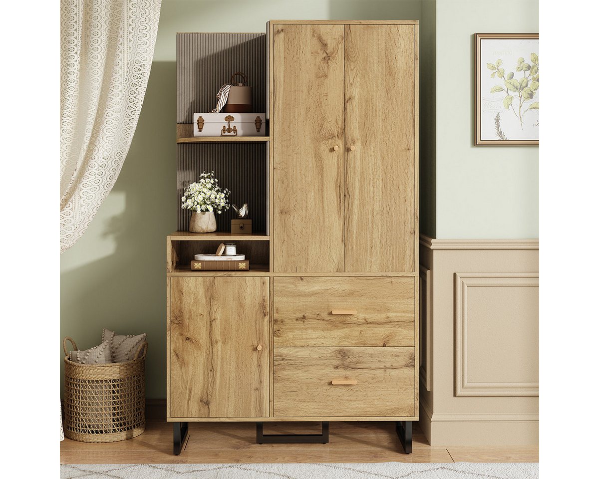 XDeer Garderoben-Set Flurgarderobe mit Gepolsterten Paneelen und Schuhschrank, Kompaktgarderoben 110x186x38 cm von XDeer