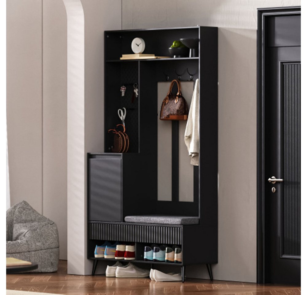 XDeer Garderoben-Set Garderoben-set, Wandgarderobe, Flurgarderobe Set mit, Schuhbank, Garderoben Set mit 4 Kleiderhaken XDeer Garderoben-Set Garderoben-set, Wandgarderobe, Flurgarderobe Set mit, Schuhbank, Garderoben Set mit 4 Kleiderhaken von XDeer