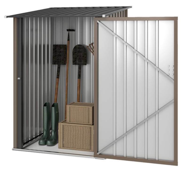 XDeer Gartenhaus Gartenhaus, Geräteschuppen aus Stahl, 100 x 103 x 160cm Braun von XDeer