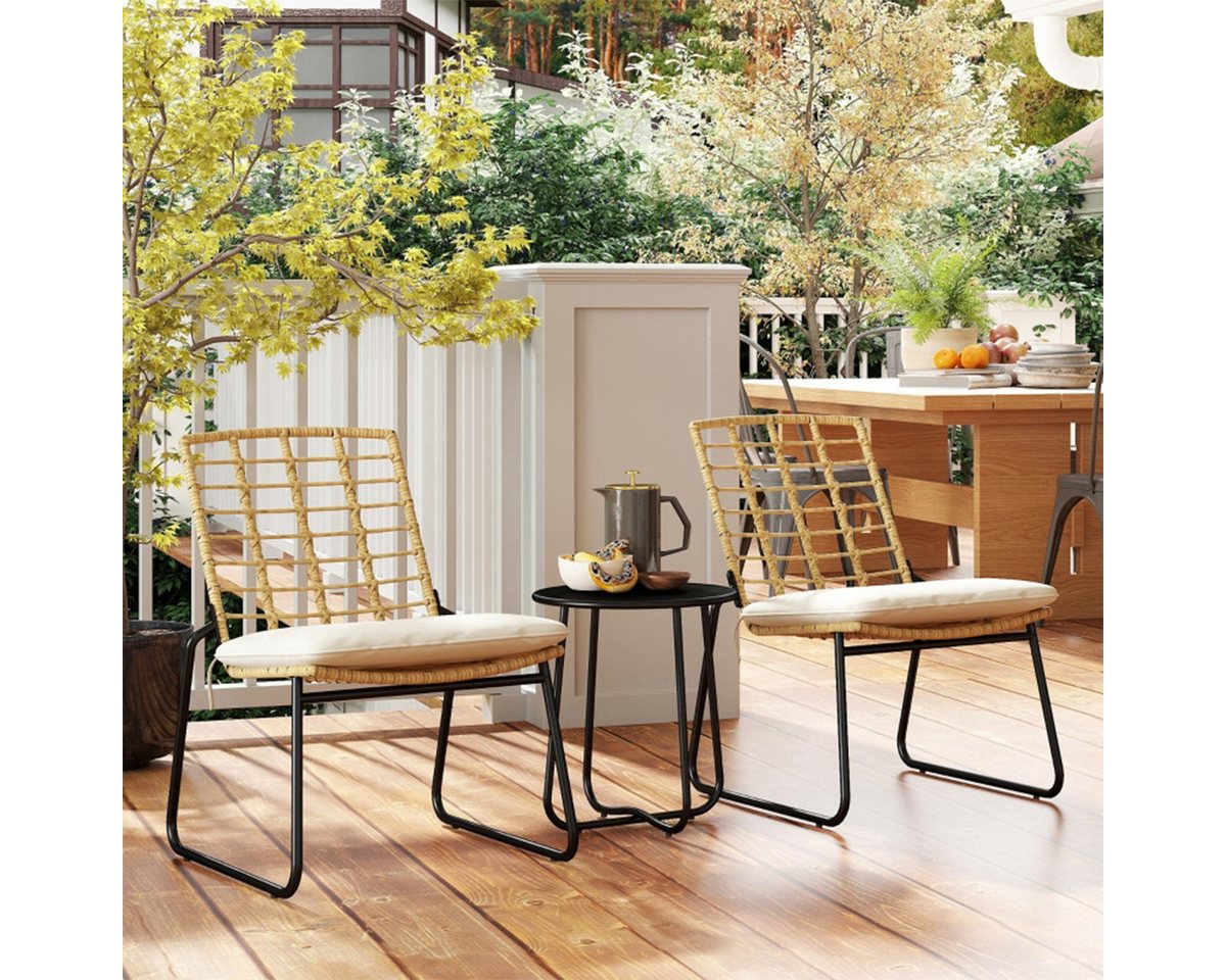 XDeer Gartenlounge-Set 3tlg Gartenlounge-Set mit 2 Stapelbare Stühle 1 Tisch und, wetterfest Gartenmöbel Set Balkonmöbel-Set für Garten von XDeer